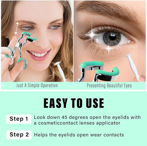Easy Contact Lens Applicator Tool for Beginners, Professional Contacts Applicator Tool for Long Nails, Soft Tweezer Contact Lens Remover Tool with Storage Box, Portable Set in Saudi Arabia