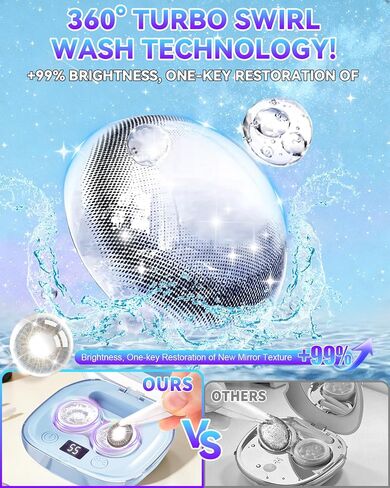 Pro 3.0 Portable Ultrasonic Contact Lens Cleaner【Rechargeable】【50KHz Germany Super Motor】【Top1 Intelligent Chip-Smart Modes】Gentle Cleaning & 99% Brightness, Soft Contact Lens Tools Home Travel (Blue) in Saudi Arabia