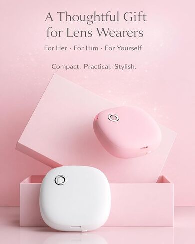 Vastsoon Ultrasonic Contact Lens Cleaner Machine – Portable, Rechargeable Cleaning Kit with 4 Contact Lens Solution Cases, Applicator & Removal Tools – for Travel & Home Use (Pink) in Saudi Arabia