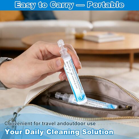 0.9% Normal Saline Solution, Sterile Sodium Chloride Wash, Single-Use Daily Cleansing, Portable Travel Size 15ml Each (20 Vials), 300ml /10.56 FL OZ in Saudi Arabia