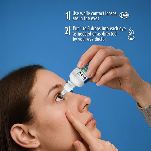 Boston Rewetting Drops for Rigid Gas Permeable (RGP) Lens, Moisturizes & Soothes Eyes, Removes Debris & Particles, Restores Tear Layer, 0.33 Fl Oz in Saudi Arabia