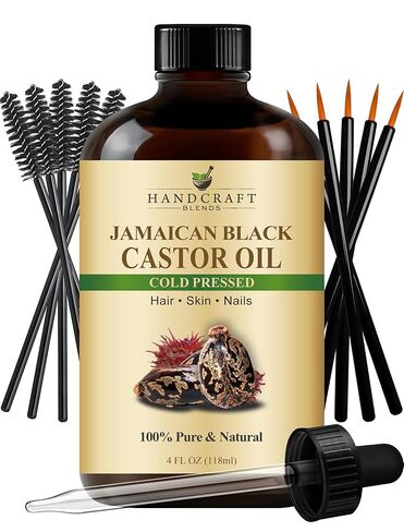 Handcraft Blends Organic Castor Oil 16 Fl Oz | 100% Pure and Natural | Premium Grade Carrier Oil | Hair, Eyelashes and Eyebrows | Hair and Body | Expeller-Pressed | Hexane-Free in Kuwait