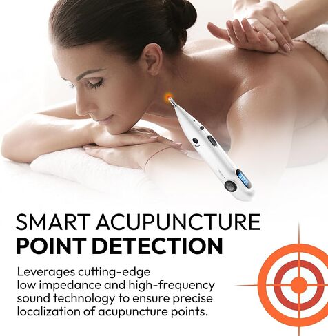 Electronic Acupuncture Meridian Pen - Electric Energy Acupoints Finder Stimulator Device with Adjustable Intensity - Rechargeable Digital Muscle Acupressure Point Massage Therapy Tool in Saudi Arabia