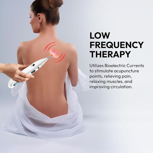 Electronic Acupuncture Meridian Pen - Electric Energy Acupoints Finder Stimulator Device with Adjustable Intensity - Rechargeable Digital Muscle Acupressure Point Massage Therapy Tool in Saudi Arabia