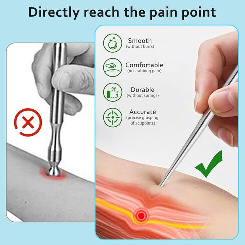 ideayard Facial Reflexology Tool, 3 Pieces/6 Sized Headed Stainless Steel Acupuncture Pen for Ear, Face & Body Acupressure, Massage, Deep Tissue Pain Relief & Muscle Relaxation in Saudi Arabia