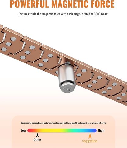 Copper Bracelet for Men,3X Magnetic,3800 Gauss,99.99% Pure Copper Magnetic Bracelets for Men, Power Balance,Shield Design,Gift Box Packaging With Adjustment Tool in Saudi Arabia