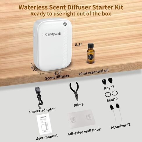 Waterless Scent Diffuser Starter Kit for Home & Hotel, Essential Oil Diffuser for Whole House, 3000 Sq Ft Coverage, Cold Air Diffuser for Wall-Mounted, Smart APP Control, 13.5 Fl Oz Large Capacity in Kuwait