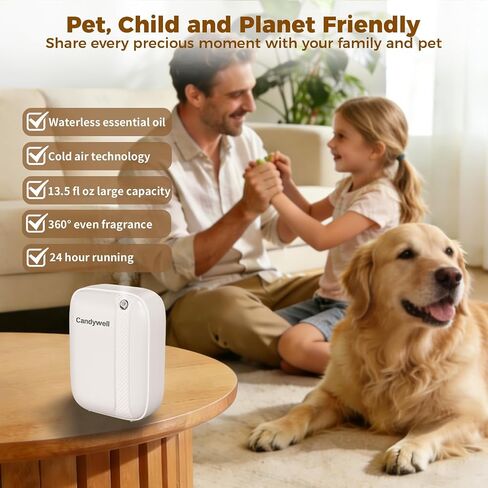 Waterless Scent Diffuser Starter Kit for Home & Hotel, Essential Oil Diffuser for Whole House, 3000 Sq Ft Coverage, Cold Air Diffuser for Wall-Mounted, Smart APP Control, 13.5 Fl Oz Large Capacity in Kuwait
