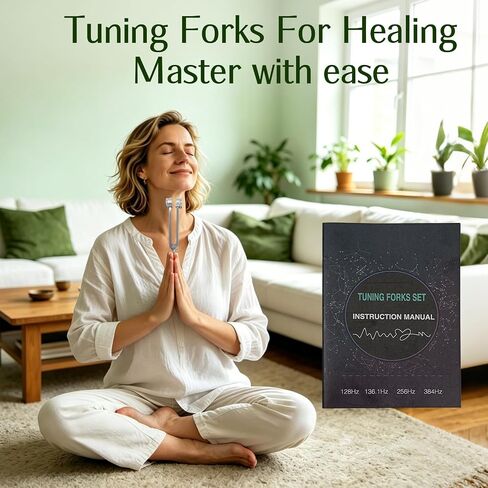 Healing Tuning Forks Set, 128Hz 136.1Hz 256Hz 384Hz Weighted&Unweighted Sound Healing Tuning Fork Kit with Activator Yoga Meditation Sound Therapy Instruments, Relaxation Spiritual Healing Accessories in Saudi Arabia