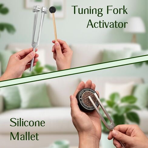 Healing Tuning Forks Set, 128Hz 136.1Hz 256Hz 384Hz Weighted&Unweighted Sound Healing Tuning Fork Kit with Activator Yoga Meditation Sound Therapy Instruments, Relaxation Spiritual Healing Accessories in Saudi Arabia