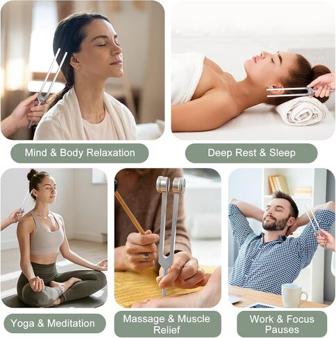 Tuning Forks for Healing Set – 128Hz 136.1Hz 256Hz 384Hz Weighted & Unweighted Resonance Sound Therapy Tuning Fork Set, Healing Instruments for Meditation Yoga Chakra Balance in Saudi Arabia