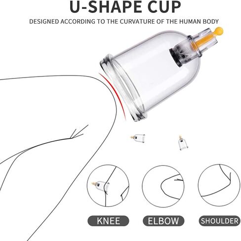 Cupping Therapy Set, 12pcs Traditional Chinese Therapy Cupping Kit, Cupping with Case Pump Vacuum Suction Cups for Salon Or Home Use in Kuwait