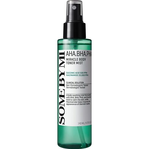 SOME BY MI AHA BHA PHA 30 Days Miracle Body Toner Mist – 4.73oz, 140ml – Body Acne Spray for Back & Chest, Exfoliating Body Mist with Salicylic Acid, Tea Tree, Niacinamide – Korean Skincare in Saudi Arabia