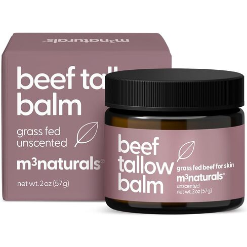 Grass Fed Beef Tallow and Honey Balm for Face - Deeply Moisturizing & Nourishing Gentle Beef Tallow Face Moisturizer with Cold-Pressed Olive Oil for Beautiful Skin Glow & Softness (Unscented, 2oz) in Saudi Arabia