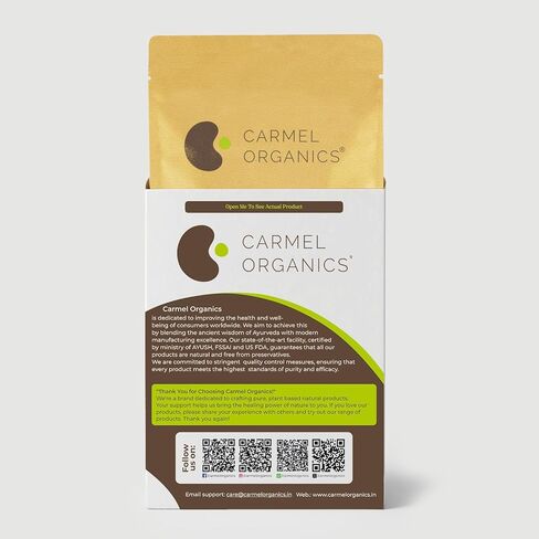 CARMEL ORGANICS Bhringraj Powder 8 Ounce | 100% Pure & Natural | Promotes Hair Growth & Strength | Ayurvedic Herbal Supplement | for Hair & Scalp Care | No Added Preservatives, Non-GMO in Saudi Arabia