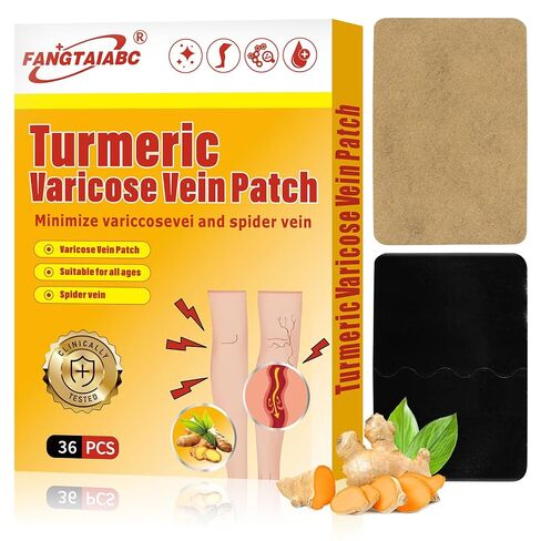 36PCS Varicose Veins Patch for Legs (Turmeric)– Varicose Veins Treatment, Natural Spider Vein Relief, Enhance Capillary Health & Improve Blood Circulation in Kuwait