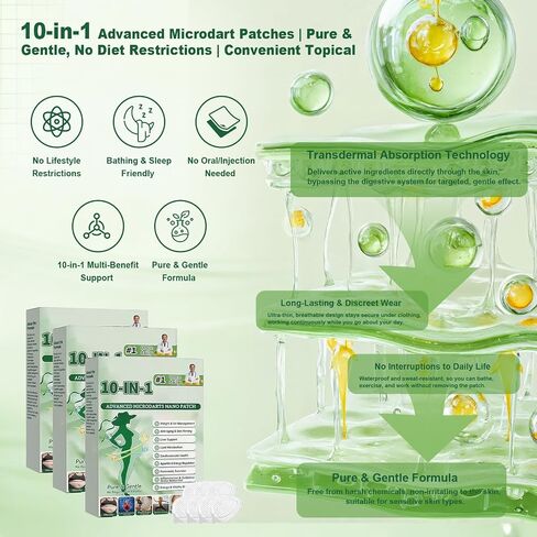رقع Moringa Berberine X Nad، 2026 رقعة Moringa 10-in-1 Nano Microdarts المطورة، لشد البشرة، رقع طبيعية للعناية بالبشرة للنساء والرجال، تركيبة لطيفة لجميع أنواع البشرة (3 صناديق) in Kuwait