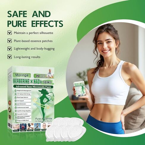 Upgraded Style Moringa 10-in-1 Nano Microdarts Patch, Advanced Moringa Patches, Natural Body Patches for Women and Men - Gentle Formula for All Skin (4 PCS, 4 boxes) in Kuwait