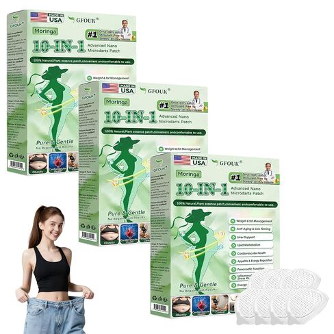 GFOUK Moringa Berberine X Nad Patches, 2026 New Professional Moringa 10-in-1 Nano Microdarts Patch, Natural Patches for Women and Men, Suitable for All Skin Types (3 Boxes) in Saudi Arabia