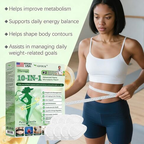GFOUK Moringa Berberine X Nad Patches, 2026 New Professional Moringa 10-in-1 Nano Microdarts Patch, Natural Patches for Women and Men, Suitable for All Skin Types (3 Boxes) in Saudi Arabia