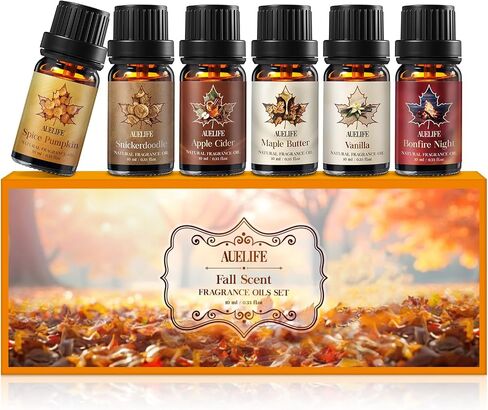 Auelife Summer Essential Oils Set for Diffuser, 6 x 10ml Tropical Essential Oils Collection for Home Fragrance, Aromatherapy & Candle Making, Coconut, Pineapple, Beach Breeze, Lemon & Summer Night in Kuwait
