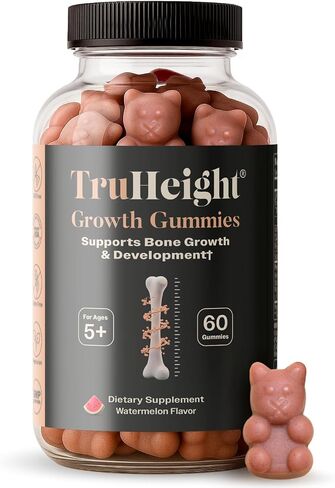 TruHeight Growth Gummies (Watermelon) Tall Nutrition for Natural Growth Supplement for Kids & Teens - Vitamin D, K, Calcium & Ashwagandha, Bone Strength Vitamins D3 K2, Picky Eater, Taller Ages 5+ in Kuwait