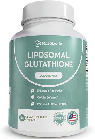 Rosabella Liposomal Glutathione 500mg – High Absorption Glutathione Supplement, Antioxidant Support, Cellular Health & Detox Support, 60 Capsules, 30 Day Supply, Daily Antioxidant Capsules in Saudi Arabia