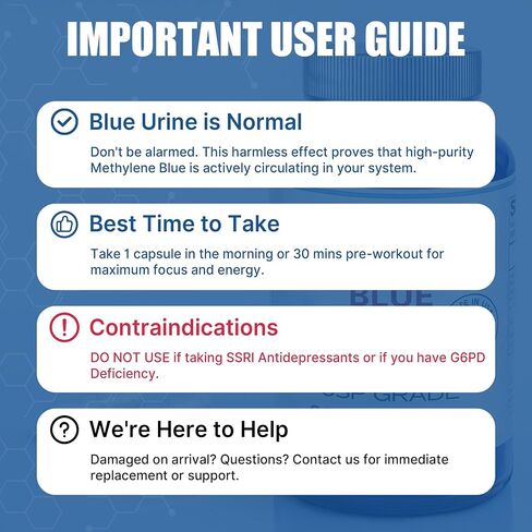 CDE Methylene Blue Capsules 30mg - Made in USA, 90 Days Supply - Pharmaceutical CDEMBC USP Grade, Third Party Lab Tested, Formaldehyde-Free, Non-GMO - Cellular & Cognitive Support in Saudi Arabia