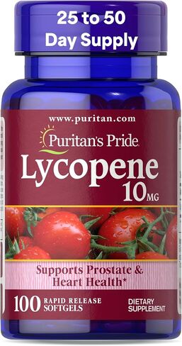 Puritan's Pride Premium Lycopene 10mg, Dietary Supplement for Prostate, Antioxidant, Heart Health, and Overall Health Support, 100 Rapid Release Softgels in Kuwait