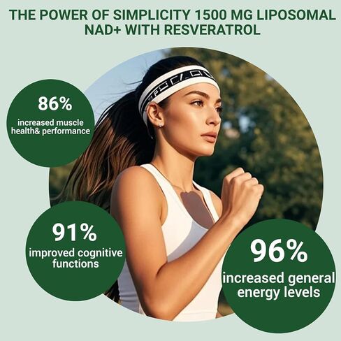 مكمل Ncduyde NAD+، Liposomal NAD Nicotinamide Riboside Resveratrol 1500 mg - مضاد للشيخوخة وصحة الدماغ، وتحسين الطاقة - خصيصًا للنساء والرجال، 120 كبسولة in Kuwait