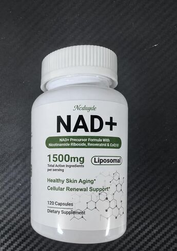 مكمل Ncduyde NAD+، Liposomal NAD Nicotinamide Riboside Resveratrol 1500 mg - مضاد للشيخوخة وصحة الدماغ، وتحسين الطاقة - خصيصًا للنساء والرجال، 120 كبسولة in Kuwait
