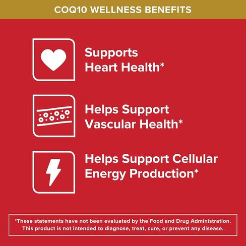Qunol CoQ10 200mg Softgels, Ultra CoQ10 - Ultra High Absorption Coenzyme Q10 Supplements - Antioxidant Supplement for Vascular and Heart Health & Energy Production, 3 month supply, 90 Count in Saudi Arabia