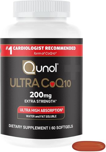 Qunol CoQ10 200mg Softgels, Ultra CoQ10 - Ultra High Absorption Coenzyme Q10 Supplements - Antioxidant Supplement for Vascular and Heart Health & Energy Production, 3 month supply, 90 Count in Saudi Arabia