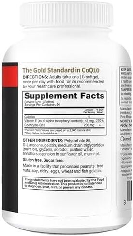Qunol CoQ10 200mg Softgels, Ultra CoQ10 - Ultra High Absorption Coenzyme Q10 Supplements - Antioxidant Supplement for Vascular and Heart Health & Energy Production, 3 month supply, 90 Count in Saudi Arabia