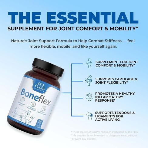 Lonvera Boneflex Glucosamine Chondroitin MSM Turmeric Joint Support Supplement with Grass Fed Bone Marrow and Collagen - Joint Supplements for Men and Women, 60 Capsules in Saudi Arabia
