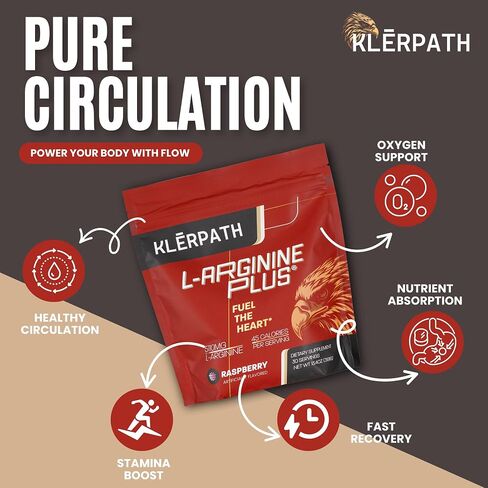 L-Arginine Plus Raspberry 6-Pack - #1 Natural Blood Pressure Supplement, Better Cholesterol, More Energy - Heart Health Supplement 13.4 oz in Kuwait