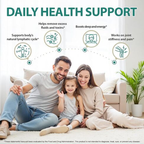 Lymphatic Drainage Supplements, Lymphatic Drainage Capsules for Immune Health & Fluid Balance – Natural Herbal with Echinacea, Dandelion & Burdock Root, Non-GMO, Vegan, Gluten Free - 120 Capsules in Saudi Arabia