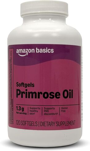 Amazon Basics Primrose Oil Women's Health Softgels, 1,300 mg, 120 Count in Kuwait