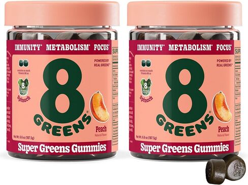 8Greens Supergreens Gummies | Super Greens Powder Superfood Gummy for Metabolism, Immunity & Focus, Digestive Health Enzymes, Organic: Chlorella, Spirulina, Aloe Vera, Apple Flavor, 50 Count in Saudi Arabia