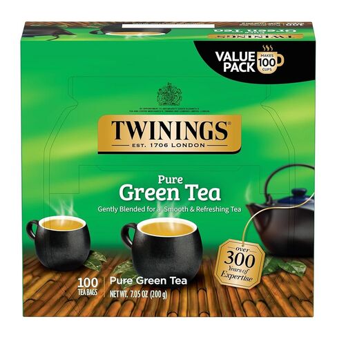 Twinings Pure Green Tea Individually Wrapped Bags, 100 Count (Pack of 1), Smooth & Refreshing, Caffeinated, Enjoy Hot or Iced, 100 Teabags in Saudi Arabia