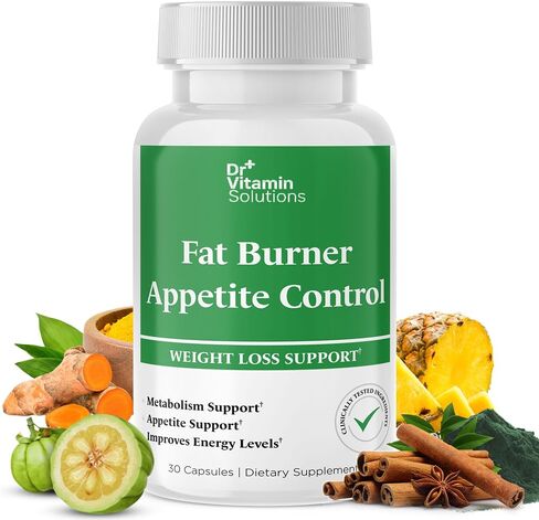 Fat Burner & Appetite Control Weight Loss Supplements for Women & Men - Metabolism Booster w/ L-Carnitine, CLA, Chromium - Appetite Suppressant for Weight Loss - 30 Capsules in Saudi Arabia