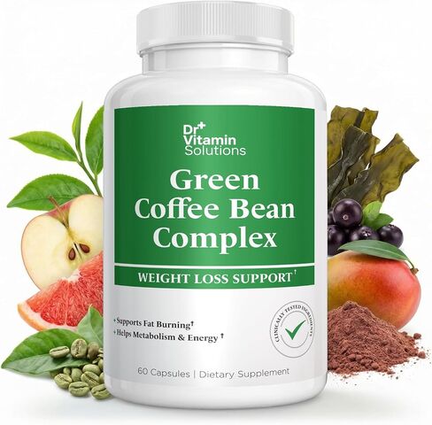 Green Coffee Bean Extract 350 mg – Weight Loss Support, Metabolism & Energy Booster with Green Tea, Apple Cider Vinegar, Grapefruit, Kelp & Acai – Fat Burning Formula, Non-GMO, 60 Capsules in Saudi Arabia