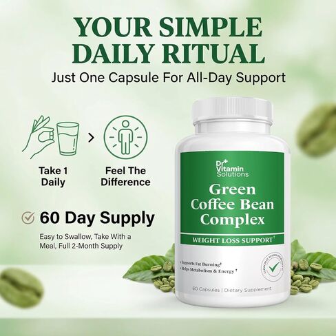 Green Coffee Bean Extract 350 mg – Weight Loss Support, Metabolism & Energy Booster with Green Tea, Apple Cider Vinegar, Grapefruit, Kelp & Acai – Fat Burning Formula, Non-GMO, 60 Capsules in Saudi Arabia