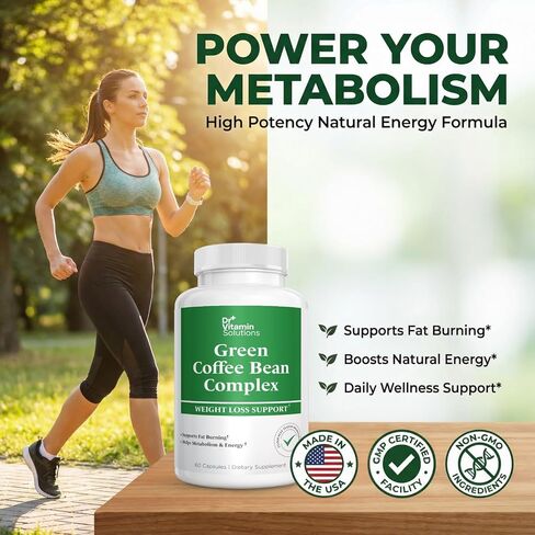 Green Coffee Bean Extract 350 mg – Weight Loss Support, Metabolism & Energy Booster with Green Tea, Apple Cider Vinegar, Grapefruit, Kelp & Acai – Fat Burning Formula, Non-GMO, 60 Capsules in Saudi Arabia