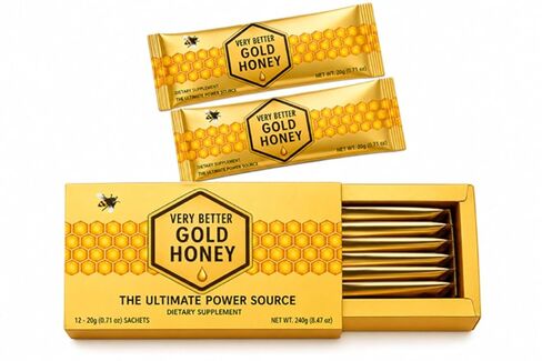 Very Better than Gold Honey Packets for Men - 12 Pack 20g Each - Premium Herbal Blend with Black Ginger & Ginseng - Natural Energy Vitality & Stamina Support - No Spill Sachet in Kuwait