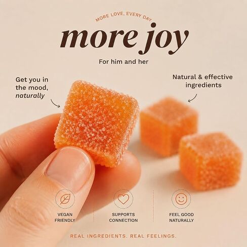 Spicy Gummies Cubes - Hot Peach Flavor - Chili Pepper, Maca Root & Muira Puama - Herbal Supplement for Energy, Mood & Vitality - Romantic Mood Enhancer for Couples in Saudi Arabia