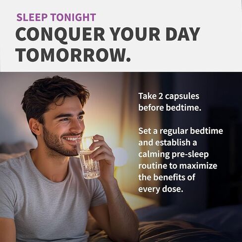 12-in-1 Melatonin Sleep Capsules - Natural Sleep Aids for Adults with Melatonin 5mg and Magnesium Glycinate 500mg, Sleep Aid with Ashwagandha, L Theanine, Valerian Root, GABA, 5-HTP (90ct, Pack of 1) in Saudi Arabia