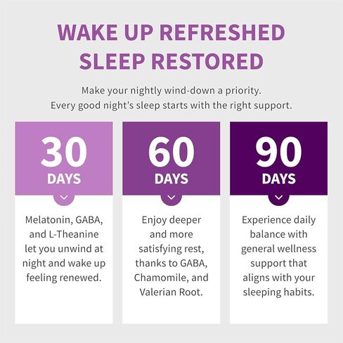 12-in-1 Melatonin Sleep Capsules - Natural Sleep Aids for Adults with Melatonin 5mg and Magnesium Glycinate 500mg, Sleep Aid with Ashwagandha, L Theanine, Valerian Root, GABA, 5-HTP (90ct, Pack of 1) in Saudi Arabia