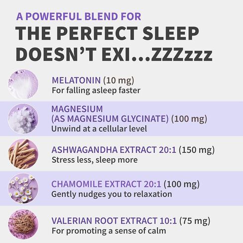 12-in-1 Melatonin Sleep Extra Strength Capsules - 10mg Melatonin Extra Strength with Magnesium and Balanced Blend of Ashwagandha, GABA, Chamomile Extract, L-Theanine & Valerian Root 10:1 Extract 90ct in Saudi Arabia