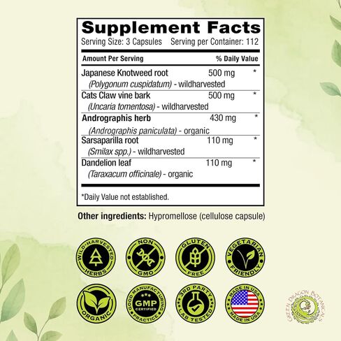 LB CORE Protocol Capsules 550 mg 336 Capsules Made in USA – Herbal Blend with Japanese Knotweed, Cat’s Claw, Andrographis, Sarsaparilla & Dandelion Non-GMO Gluten-Free Vegetarian* in Saudi Arabia